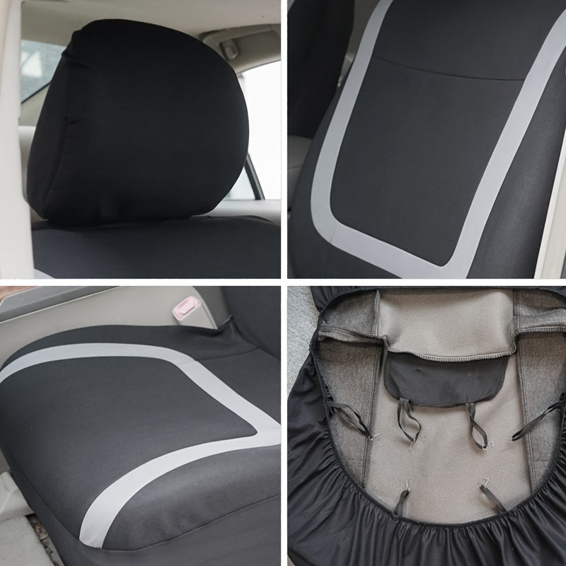 Universal Car Seat Covers Full Set Polyester Gray Purple Black Blue Red