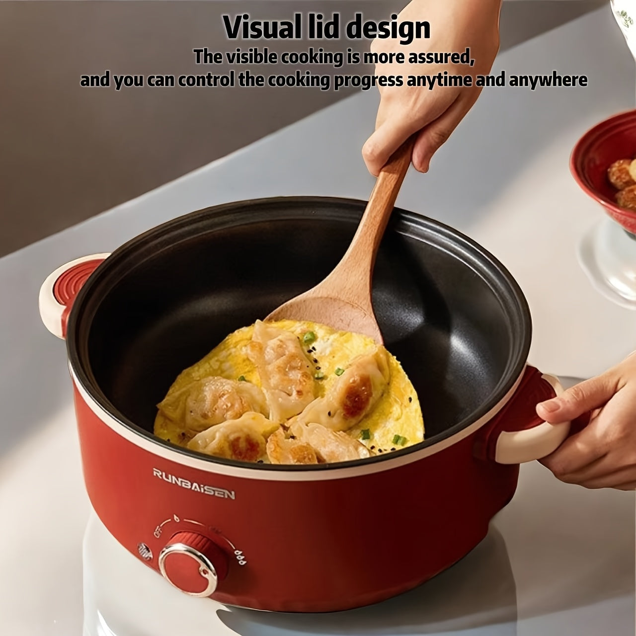 24cm Electric Cooking Pot Non-Stick Multi-Functional Quick Heating for Home Dorm Party