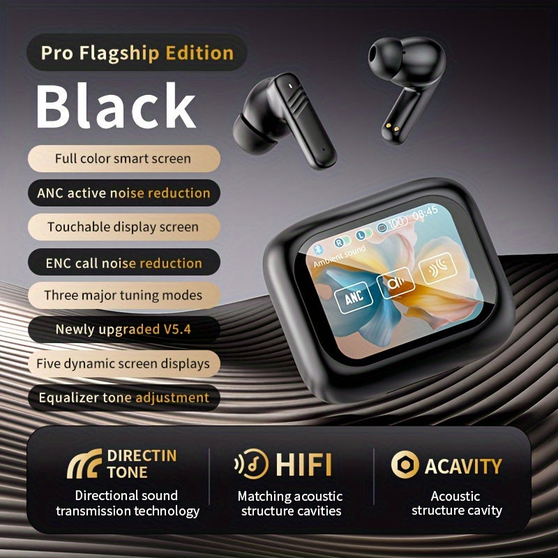 Wireless Touch Screen Headphones with Microphone and Noise Cancellation for Sports Gaming and DJ