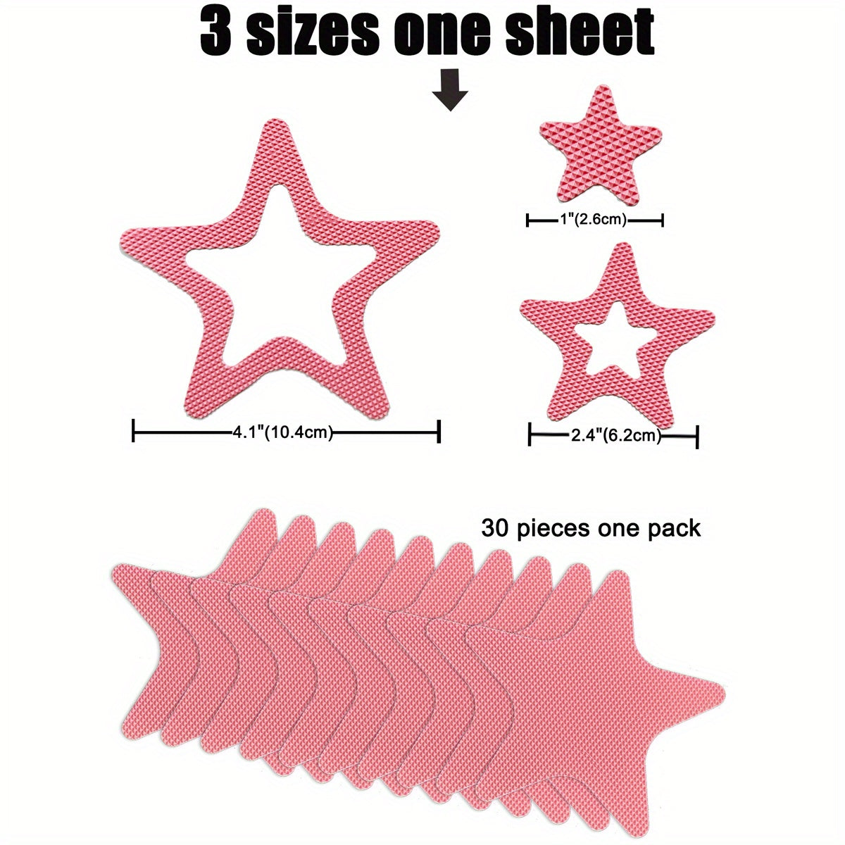 Waterproof Star-Shaped Bathtub Stickers Non-Slip Self-Adhesive Removable Bathroom Decor