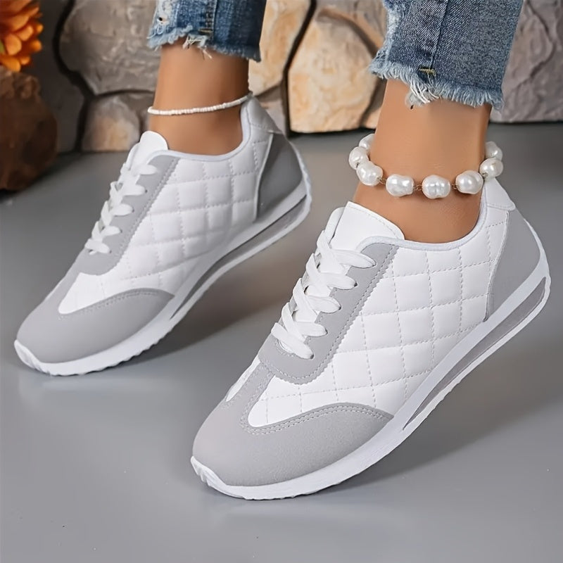 Women's Casual Sneakers Lightweight Breathable Fabric All-Season Lace-Up Low Top