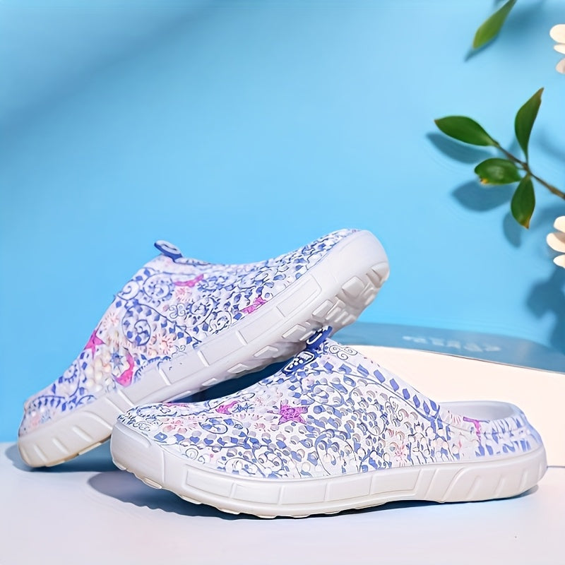 Unisex Floral EVA Sandals Breathable Mesh Cushioned Casual All-Season