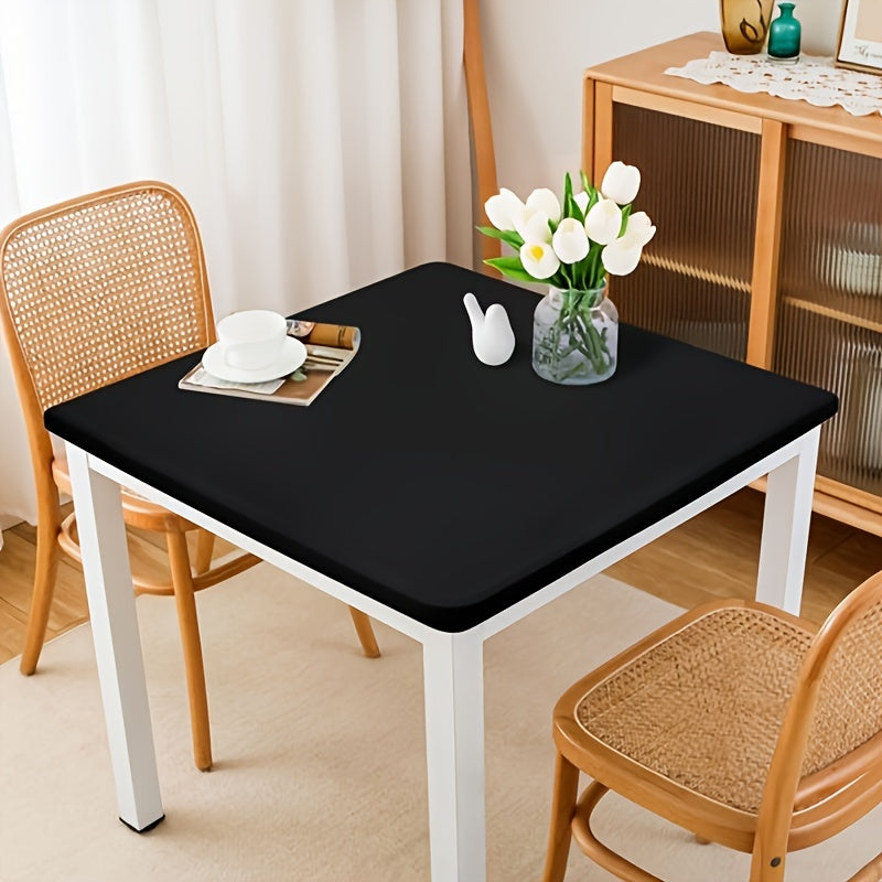 Square Stretchable Tablecloth 86x86 cm Polyester Spandex for Indoor Outdoor Dining