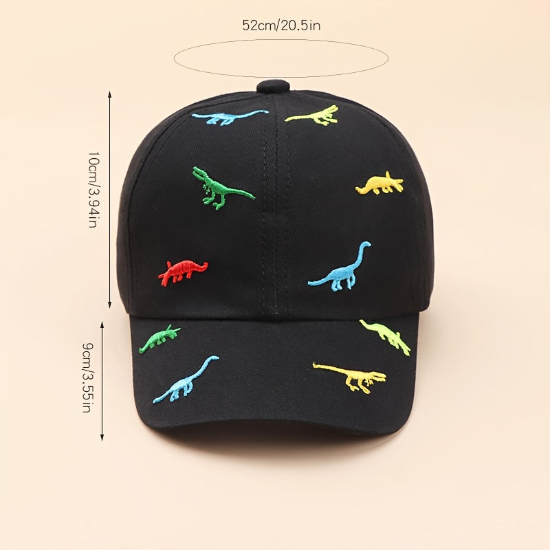 Kids Dinosaur Embroidered Baseball Cap Sun Protection for Boys 3-14