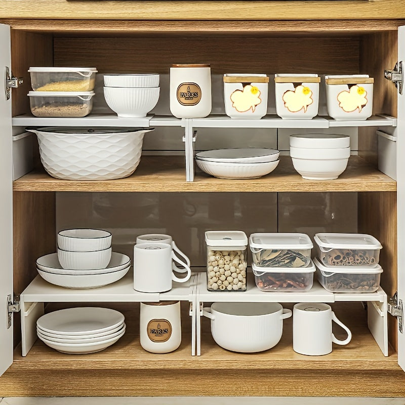 Estante de almacenamiento de cocina expandible con estantes ajustables para la organización de condimentos y utensilios de cocina