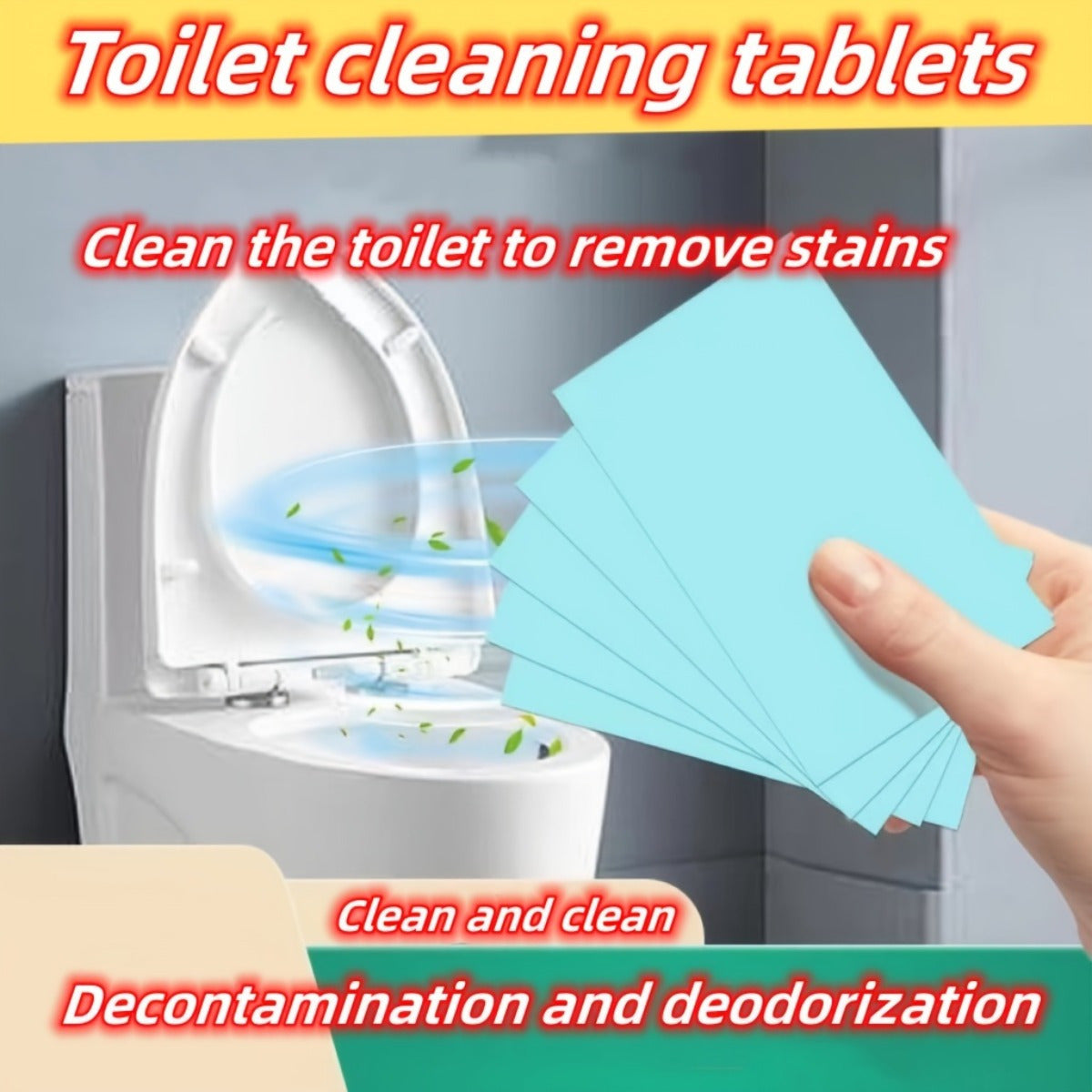30 Lemon Acid Toilet Cleaning Tablets Odor Stain Remover for Ceramic Surfaces