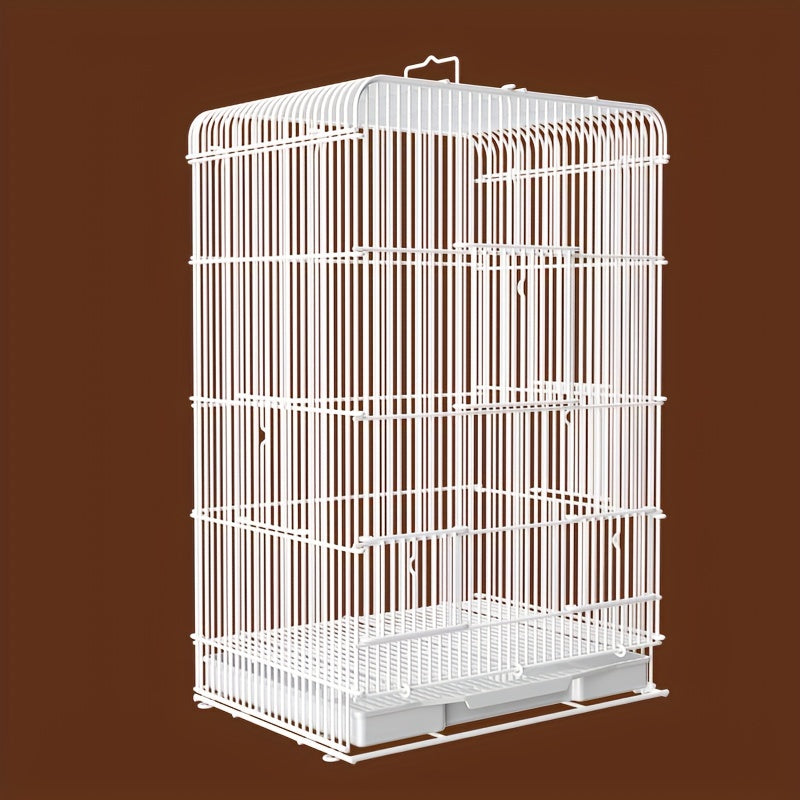 Large Metal Bird Cage for Parrots Budgies and Canaries Spacious Villa Style with Perches and Accessories