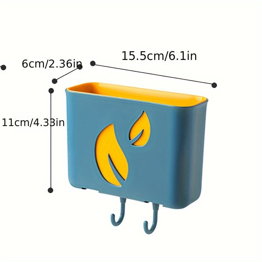 Wall-Mounted Storage Rack with Drainage, Single Tier, No-Drill Kitchen Bathroom Organizer