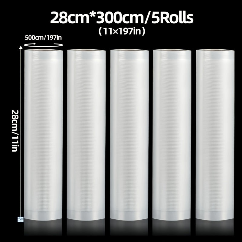 Vacuum Sealer Roll Bags 5 Meters Long Food Storage Sous Vide Meal Prep BPA-Free
