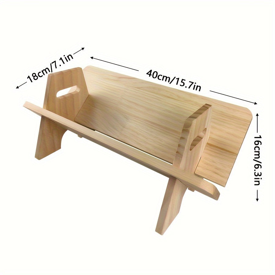 Qattiq Yog'och Stol Kitoblik, Ofis Kitob Turg'ichi, Yotoqxona O'qish Saqlash Rack - Asl Yog'och Rangi, Yarmi Paket