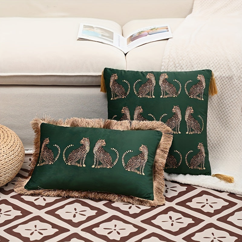 Роскошная наволочка на подушку с бархатным леопардовым принтом для дивана, кровати, автомобиля, декора