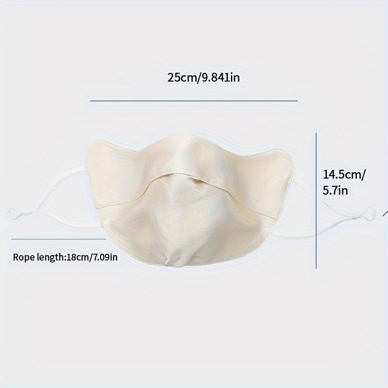 Women's Silk Face Mask with UV Protection and Breathable Sunscreen Properties