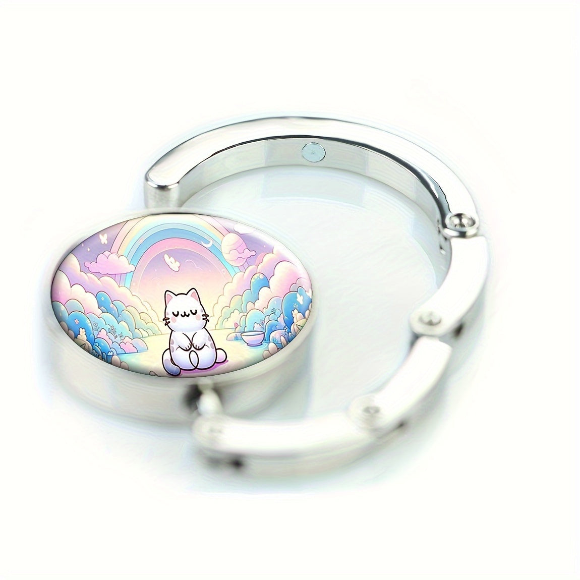 Kawaii Foldable Purse Hook for Travel Handbag Hanger Stylish Cat Design