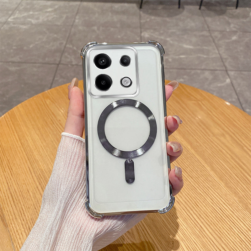 Funda de teléfono con película de lente magnética TPU transparente para Xiaomi Redmi Note 12 13 14 Pro Plus 4G 5G