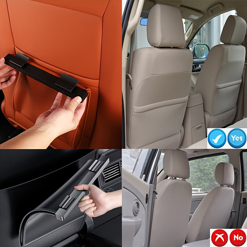 Cubo de basura para coche, organizador de cuero, almacenamiento magnético plegable, negro