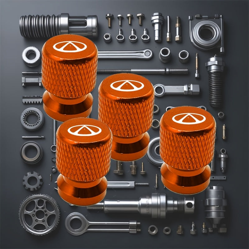 4 Pack 12mm Metal Wheel Valve Stem Caps Dustproof Leakproof Rubber Ring