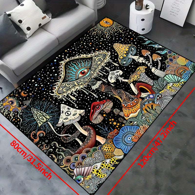 Suv o'tkazmaydigan, mashinada yuviladigan, sirg'almas polyester mato, qiziqarli kalmar va qo'ziqorin ko'zlari dizayni bilan. Yashash xonasi, yotoqxona, bolalar xonasi va ochiq joylar uchun ideal.