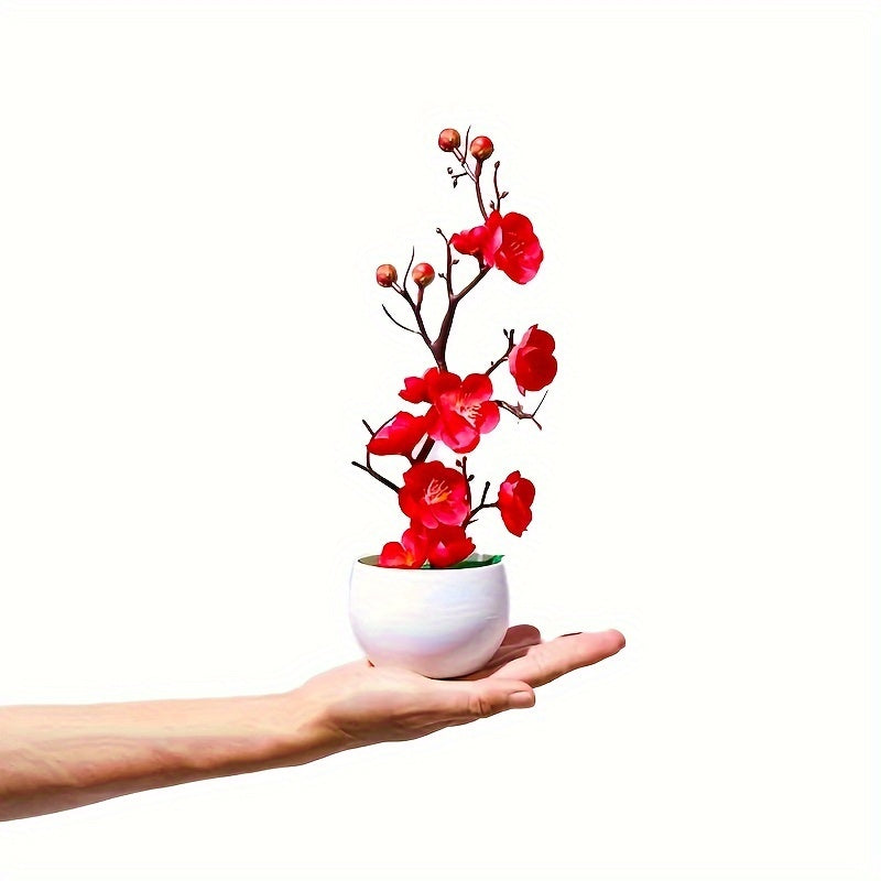 Artificial Plum Potted Plant for Weddings and Decorations