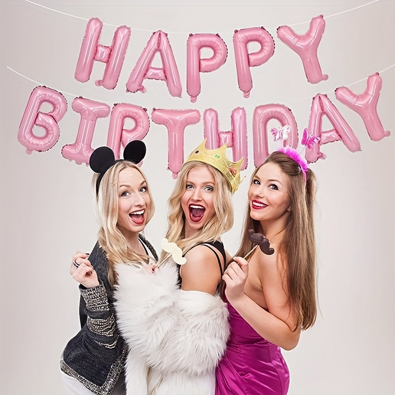 16-Inch Happy Birthday Letter Balloon Set Aluminum Film Party Decorations