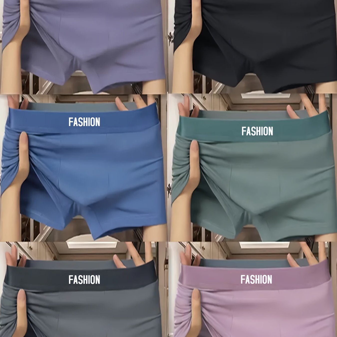 Men's 3-Piece Breathable Cotton Elastane Underwear Set Casual Solid Color Shortie