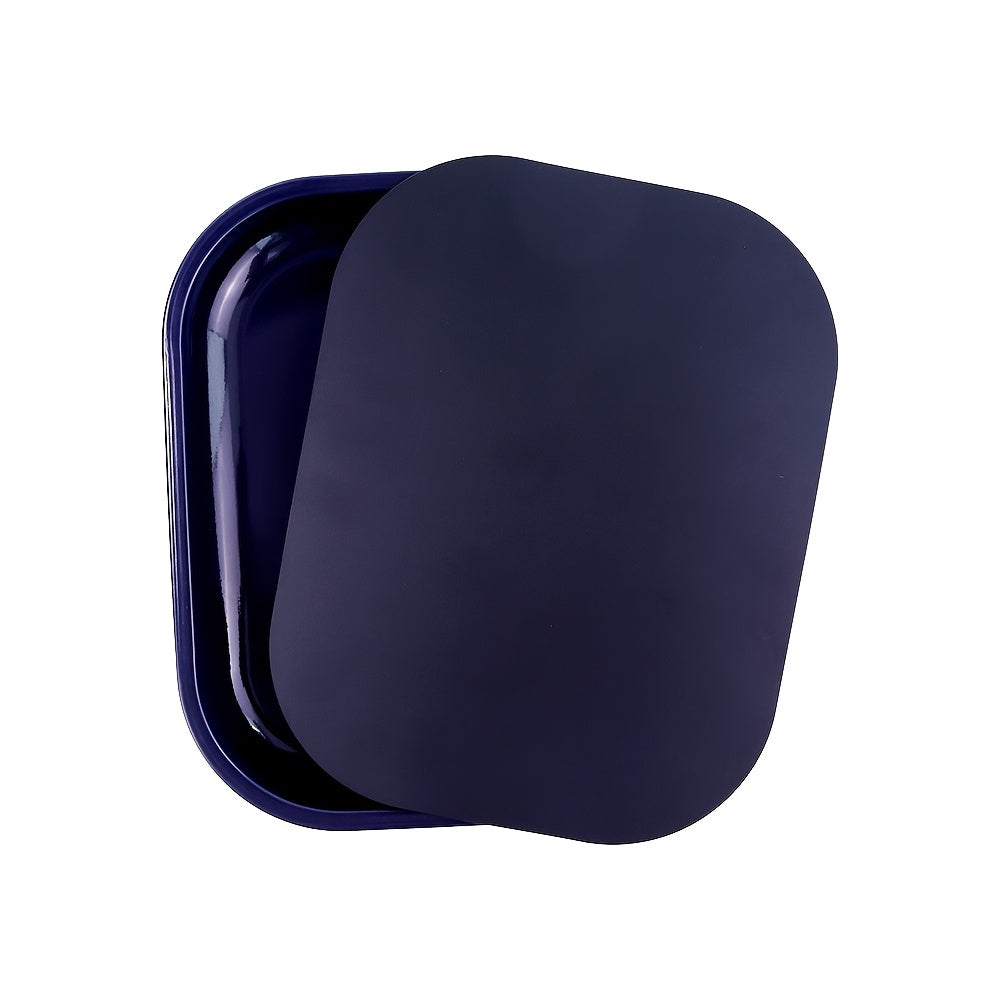 Metal and Plastic Rolling Tray with Magnetic Lid, 17.78x12.7 cm Household Organizer