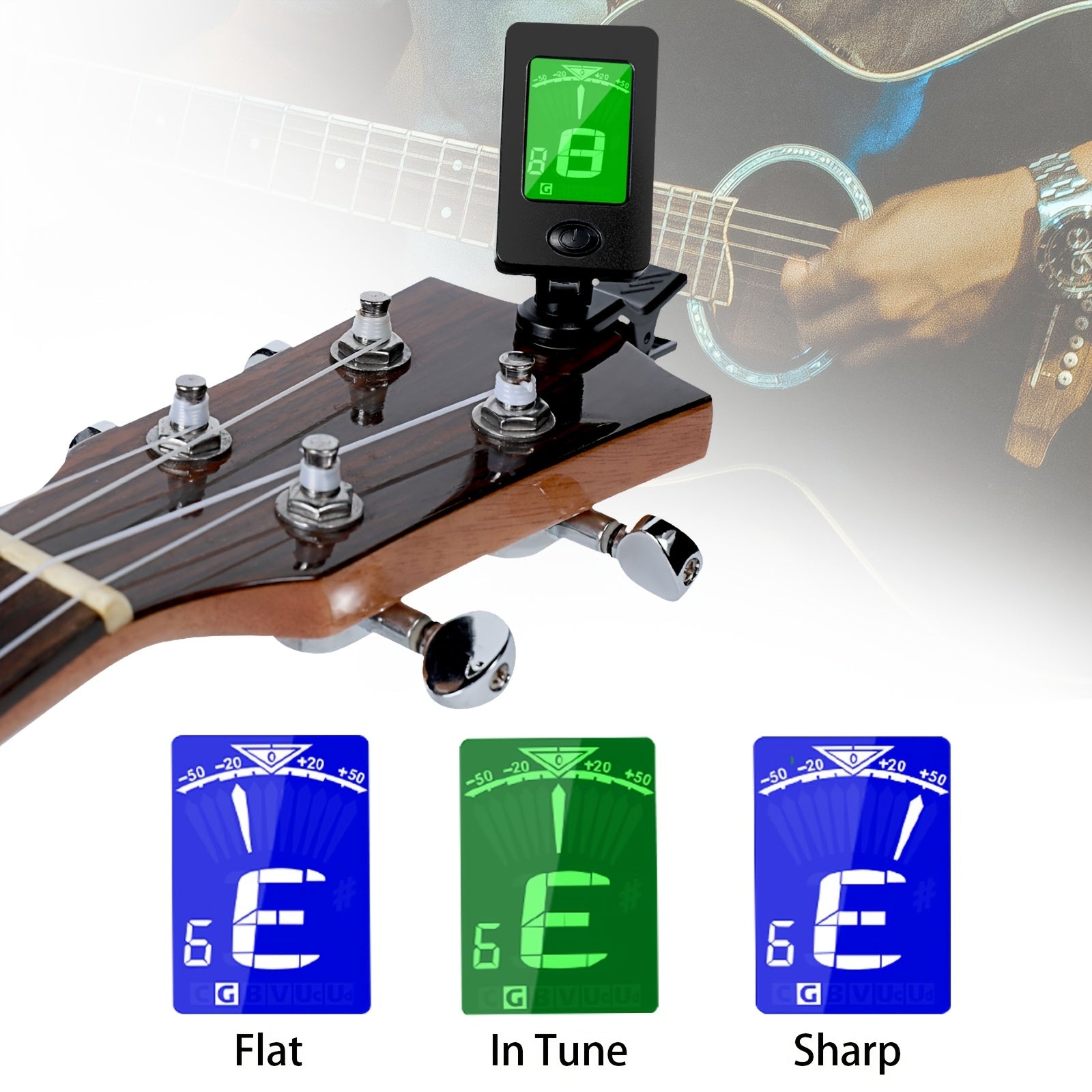 Guitar Tuner Set with Picks Capo and Clip-On Chromatic Tuner for Guitar Violin Bass Ukulele