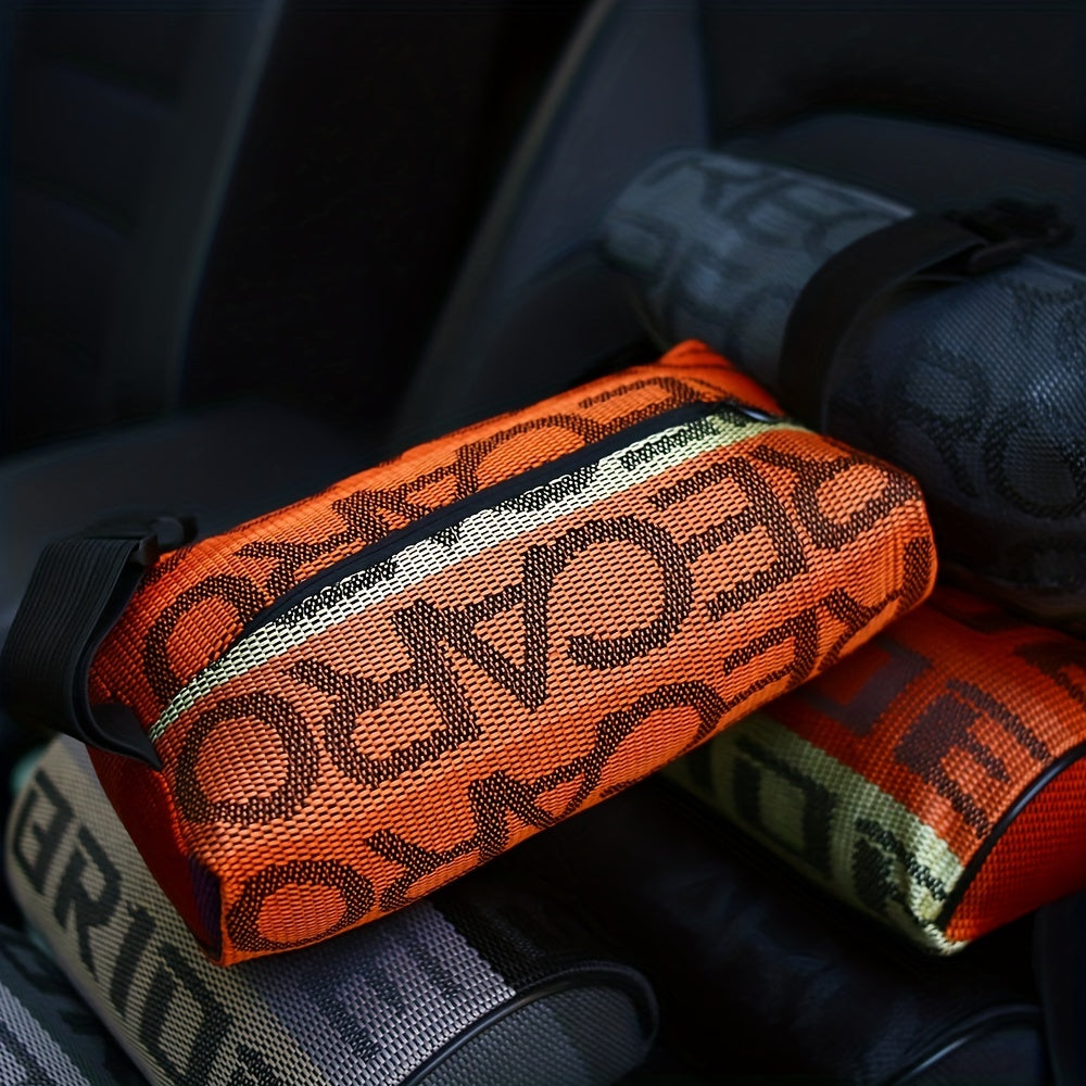 Unisex Race Car Style Fabric Headrest Cushion for Neck Support 1pc
