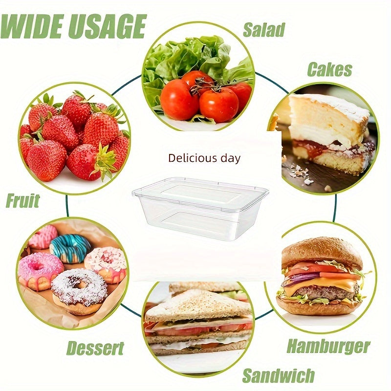 Set of 10 35oz Microwaveable Leakproof Stackable Meal Prep Containers with Lids