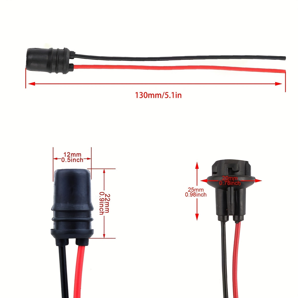 Conector pre-cableado para casquillo de bombilla 194 para tablero de coche y luces antiniebla