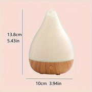 Small Wooden Grain Ultrasonic Aroma Diffuser Humidifier With Colorful Water Droplets