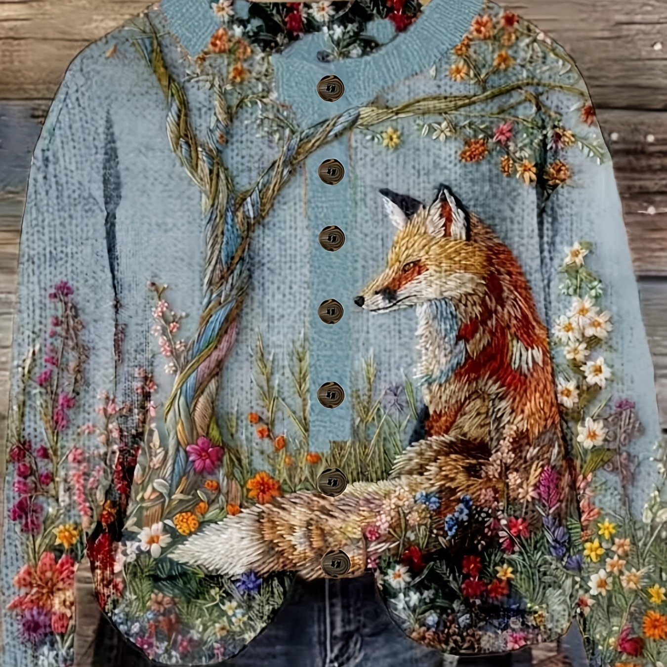 Plus Size Womens Lightweight Floral Cardigan Open Front Long Sleeve Sweater