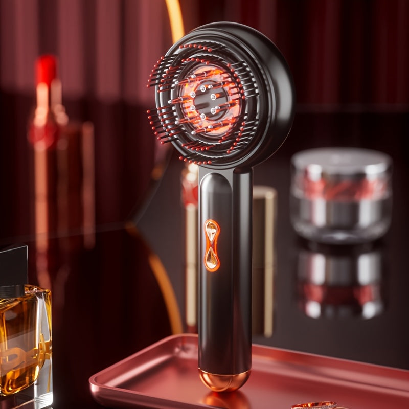 Перезаряжаемый электрический массажер для кожи головы с вибрирующей головкой-расческой, USB-зарядкой, аккумулятором 1500 мАч, портативный и идеальный подарок для женщин, яркий внешний вид, устройство для ухода за волосами.