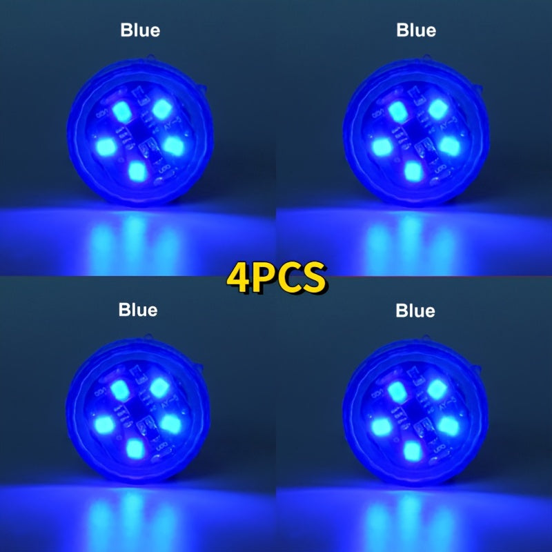 4PCS Mini LED Car Door Warning Lights Wireless Magnetic Sensor Anti-Rear Collision Safety Signal Lamps