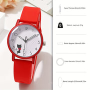 Women's Quartz Watch with Silicone Strap for Casual Street Sports
