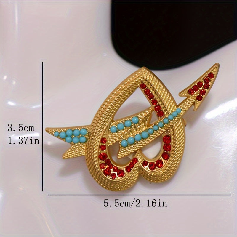 Enamel Brooch for Women Irregular Shape Rhinestones Statement Jewelry