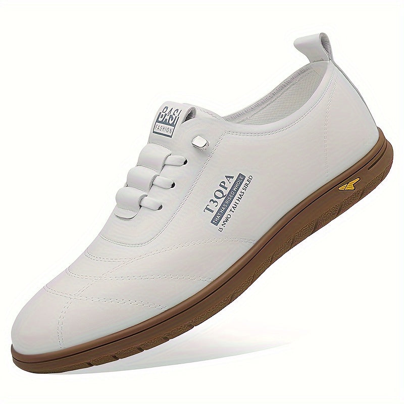 Men's All-Season Microfiber Synthetic Leather Walking Shoes with Non-Slip Rubber Sole