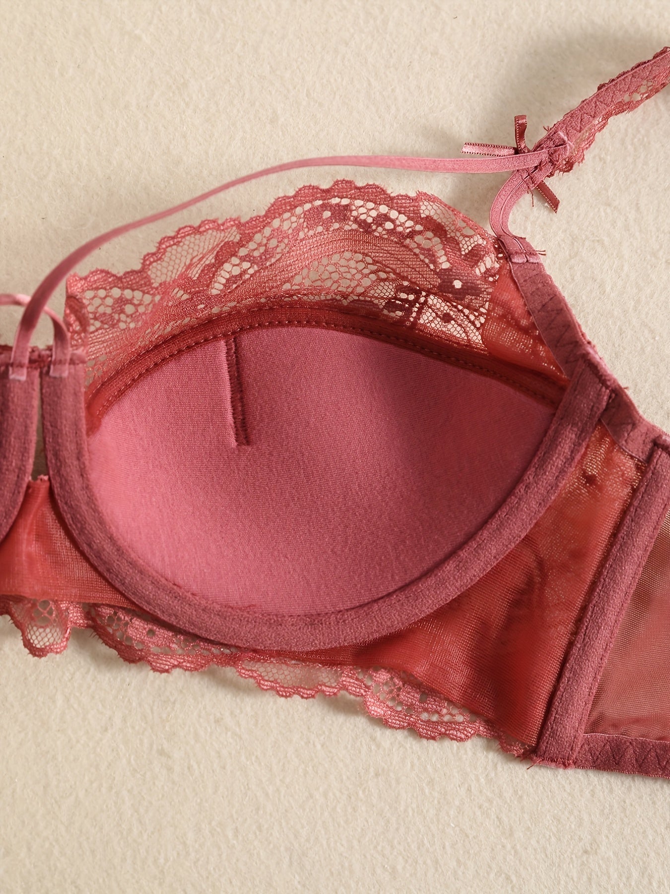 Women’s Lace Padded Bra Set Underwire Comfortable Lingerie