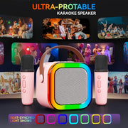 Wireless Mini Karaoke Speaker with RGB Lights Portable Bluetooth Party Machine for Family Gatherings