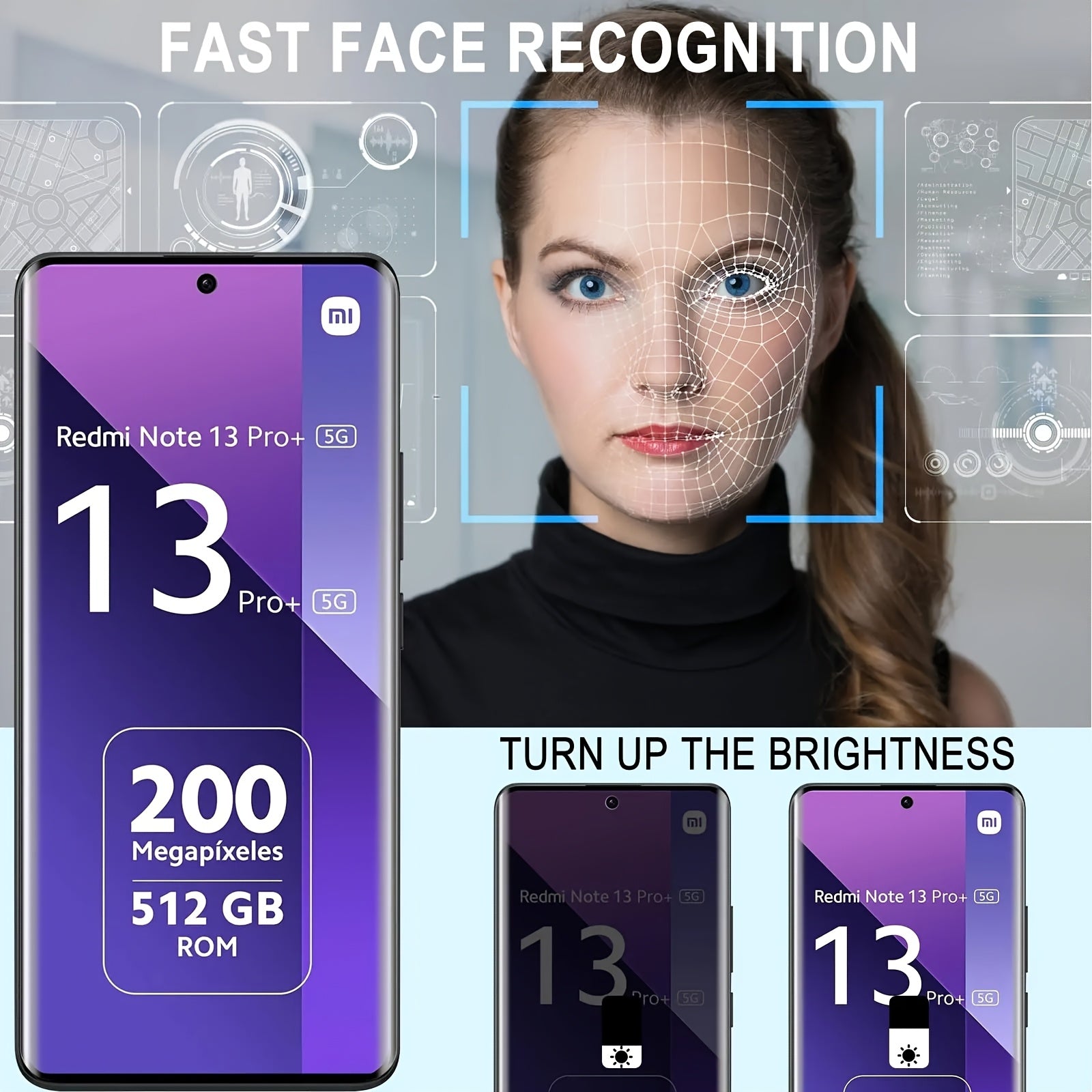 Tempered Glass Screen Protector for Redmi Note 13 Pro Plus with 3D Privacy Glossy Scratch-Resistant