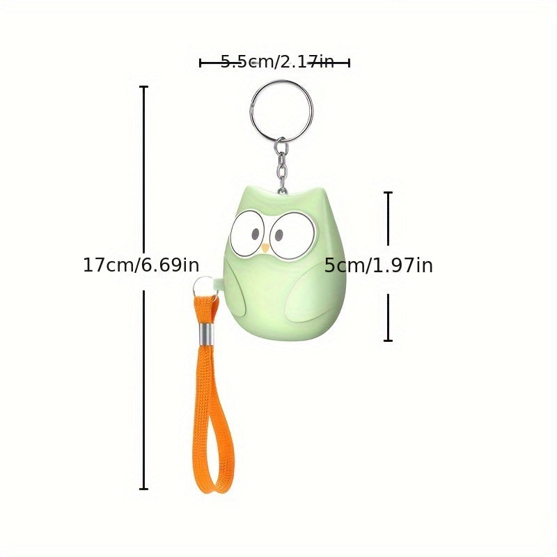 Cute Owl Personal Alarm 130dB Loud Siren LED Light Battery-Powered Safety Device