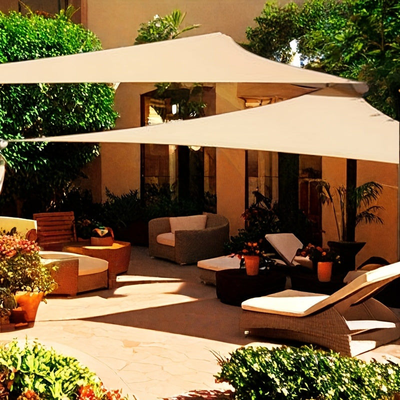 Triangle Sun Shade Sail Canopy 185 GSM HDPE Non-Waterproof Light-Blocking Garden Patio Deck