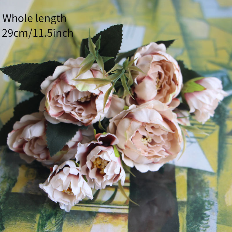 1 Букет искусственных пионов - 11,5 дюйма/29 см - Идеально для домашнего декора и центральных композиций на столе