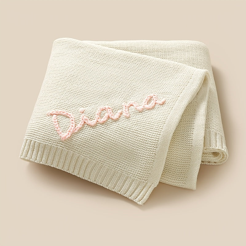 Personalized Name Blanket Soft Acrylic Knit 100x80cm Cozy Gift for All Seasons