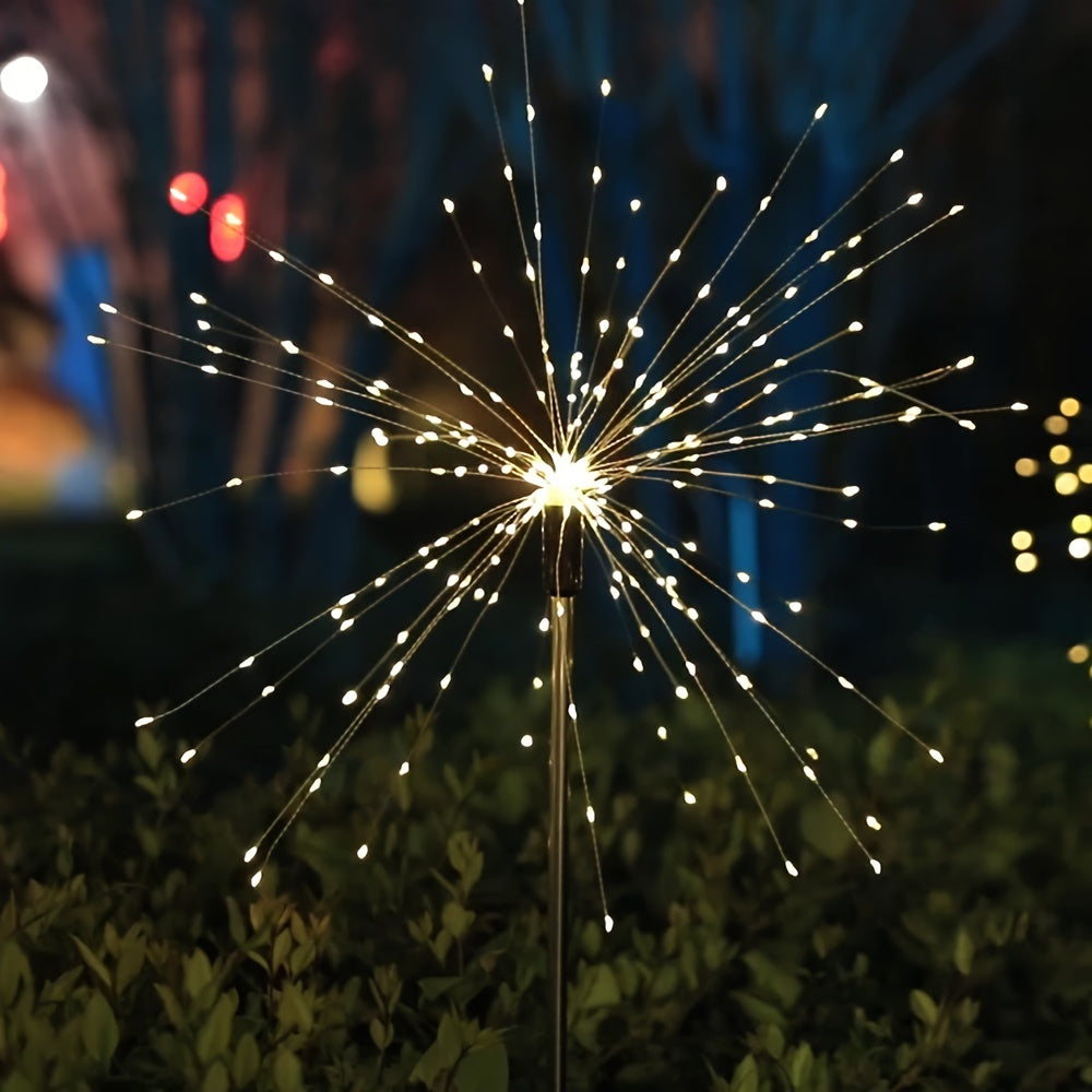 Solar Garden Firework Lights 90 LEDs Solar Powered Outdoor Pathway Patio Yard Decor