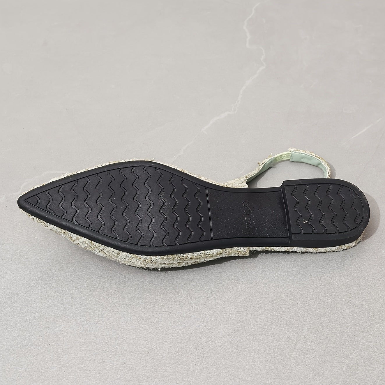 Women's Fabric Slingback Flats with Pointed Toe and Low Heel