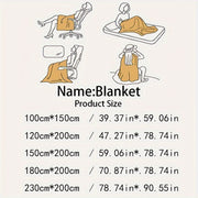 Double-Sided Velvet Office Blanket Rhombus Grid Tartan and Solid Color Square Pattern