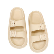 Unisex EVA Pillow Slides Beige Textured Indoor Outdoor Slip-On Sandals