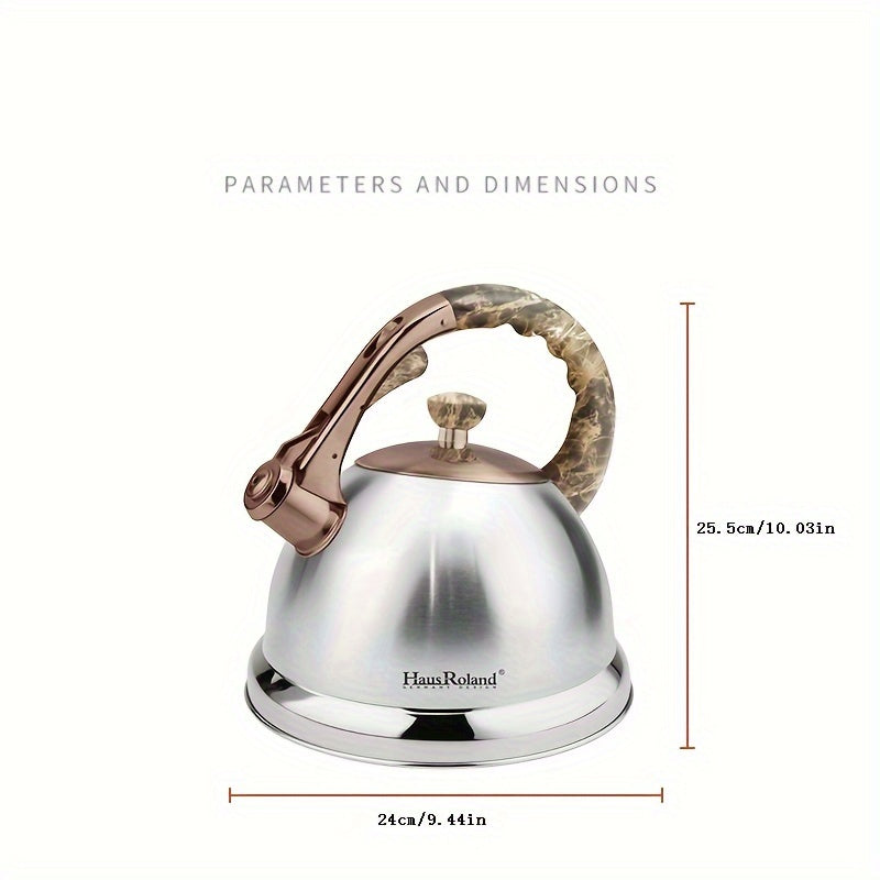 Stainless Steel 4.5L Stovetop Whistling Tea Kettle for Gas and Induction