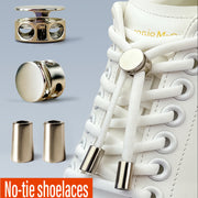 Unisex Metal Round Tie-Free Shoelaces High Elasticity for Boots