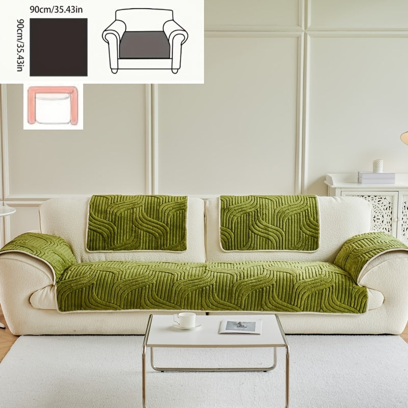 Klassik Stripe Divan qopqog'i, sirpanmaydigan, itga do'st polyester himoya, kreslo, divan, 3-4 o'rinli bo'lakli bo'lak